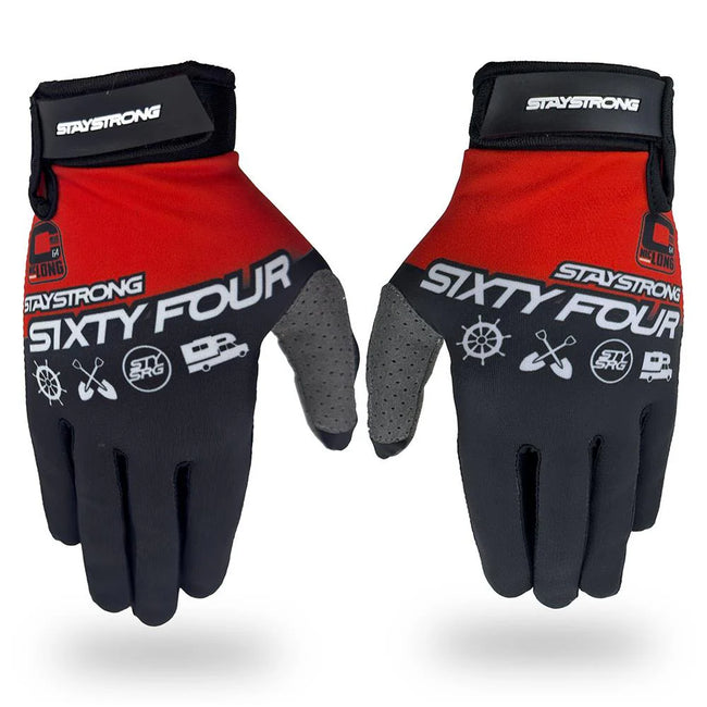Stay Strong Youth Nic Long Captain BMX Race Gloves-Red/Black - 1