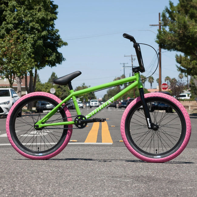 Sunday Blueprint 20.5&quot;TT BMX Freestyle Bike-Gloss Watermelon Green/Pink Tires - 1