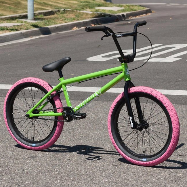 Sunday Blueprint 20.5&quot;TT BMX Freestyle Bike-Gloss Watermelon Green/Pink Tires - 2