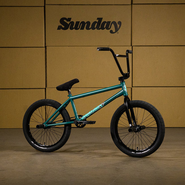 Sunday Darkwave Broc Raiford Authentic LHD 21"TT BMX Freestyle Bike-Matte Pine Green - 1