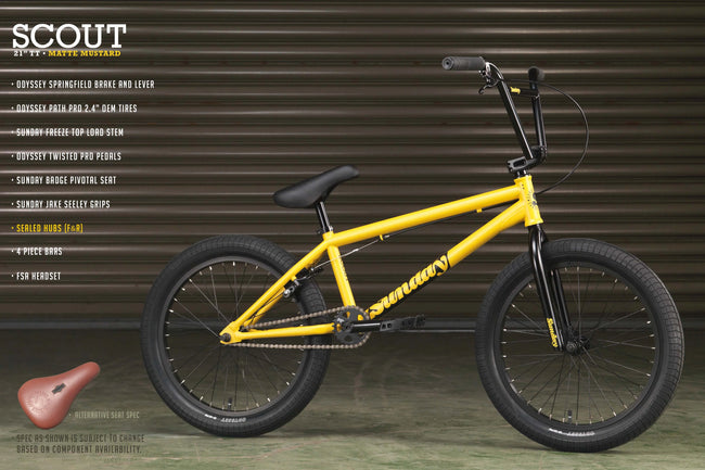 Sunday Scout 21"TT BMX Freestyle Bike-Matte Mustard - 8