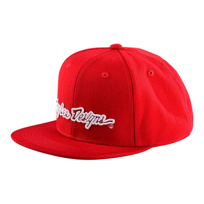 Troy Lee Classic Signature Snapback Hat-Red/White