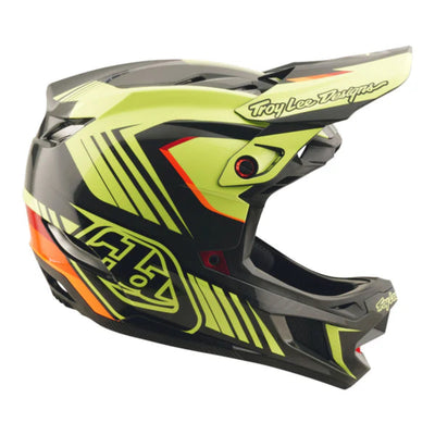 Troy Lee Designs D4 Polyacrylite MIPS BMX Race Helmet-Qualifier Black/Yellow
