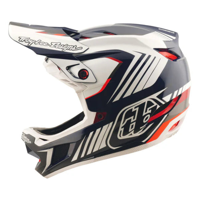 Troy Lee Designs D4 Polyacrylite MIPS BMX Race Helmet-Qualifier Blue/White - 2