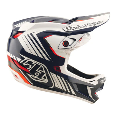 Troy Lee Designs D4 Polyacrylite MIPS BMX Race Helmet-Qualifier Blue/White