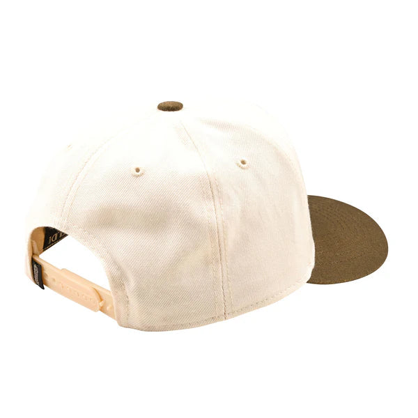 Troy Lee Designs Curved Stamp Snapback Hat-OSFM-Vintage White/Olive - 2