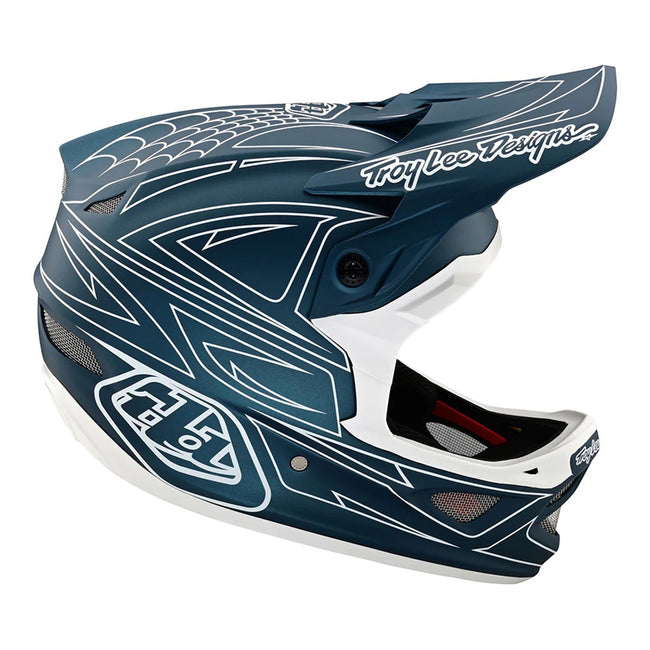 Troy Lee Designs D3 Fiberlite BMX Race Helmet-Spiderstripe Blue - 2