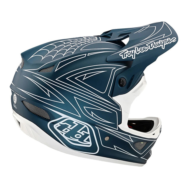 Troy Lee Designs D3 Fiberlite BMX Race Helmet-Spiderstripe Blue - 3