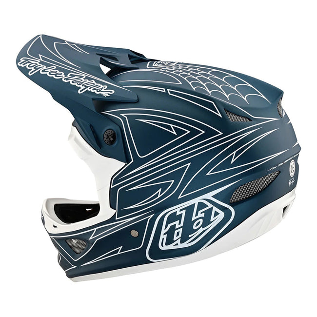 Troy Lee Designs D3 Fiberlite BMX Race Helmet-Spiderstripe Blue - 5