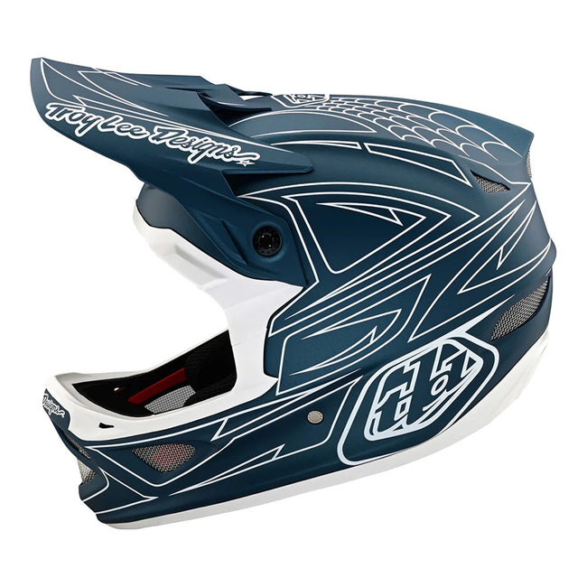 Troy Lee Designs D3 Fiberlite BMX Race Helmet-Spiderstripe Blue - 6