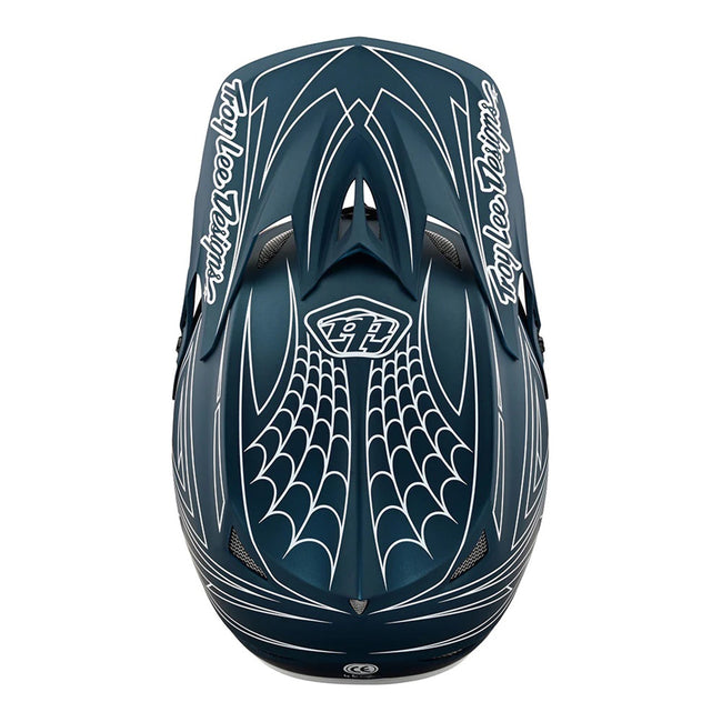 Troy Lee Designs D3 Fiberlite BMX Race Helmet-Spiderstripe Blue - 8