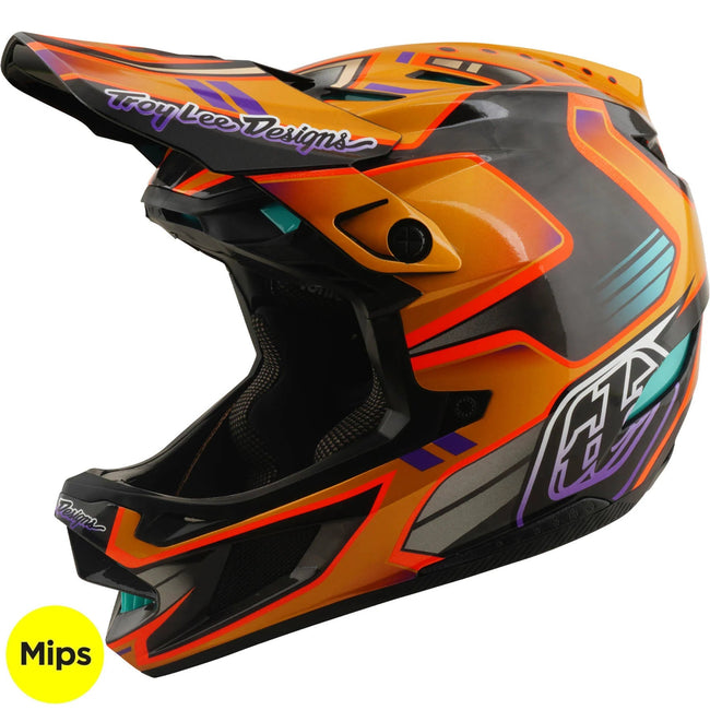 Troy Lee Designs D4 Carbon MIPS BMX Race Helmet-Crest Gold - 7