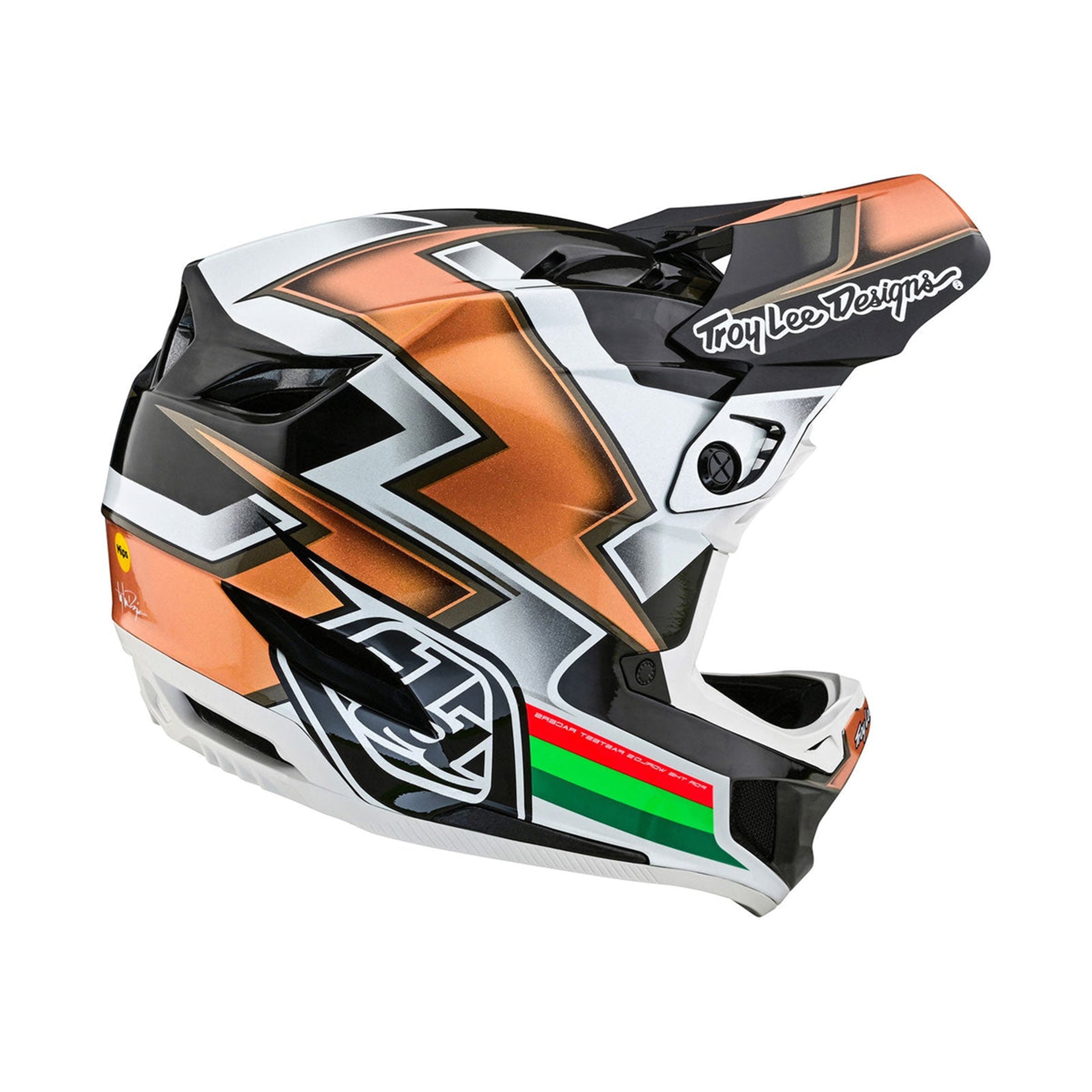 Troy Lee Designs D4 Carbon MIPS BMX Race Helmet-Ever Black/Gold