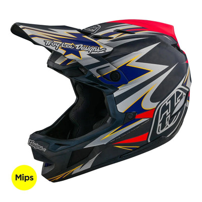 Troy Lee Designs D4 Carbon MIPS BMX Race Helmet-Inferno Gray