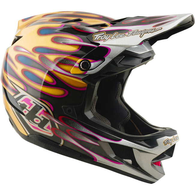 Troy Lee Designs D4 Carbon MIPS BMX Race Helmet-Overspray Gold/Black - 1