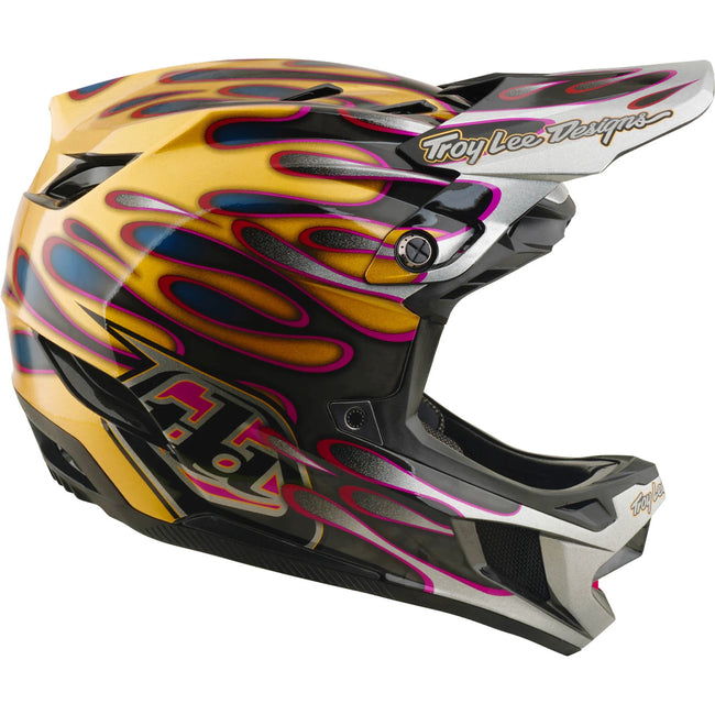 Troy Lee Designs D4 Carbon MIPS BMX Race Helmet-Overspray Gold/Black - 2