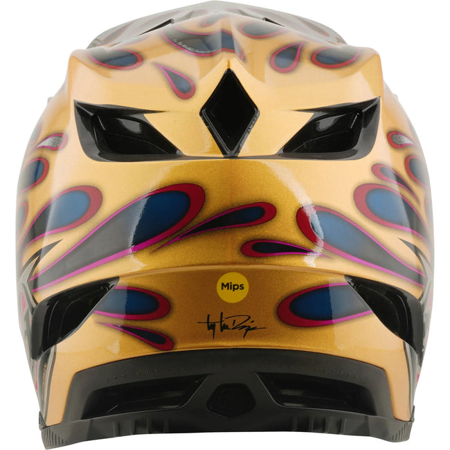 Troy Lee Designs D4 Carbon MIPS BMX Race Helmet-Overspray Gold/Black - 4