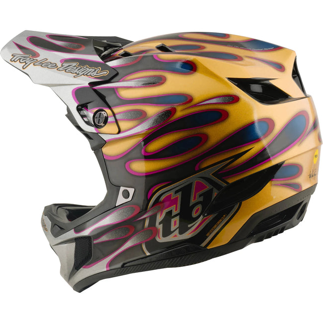 Troy Lee Designs D4 Carbon MIPS BMX Race Helmet-Overspray Gold/Black - 5