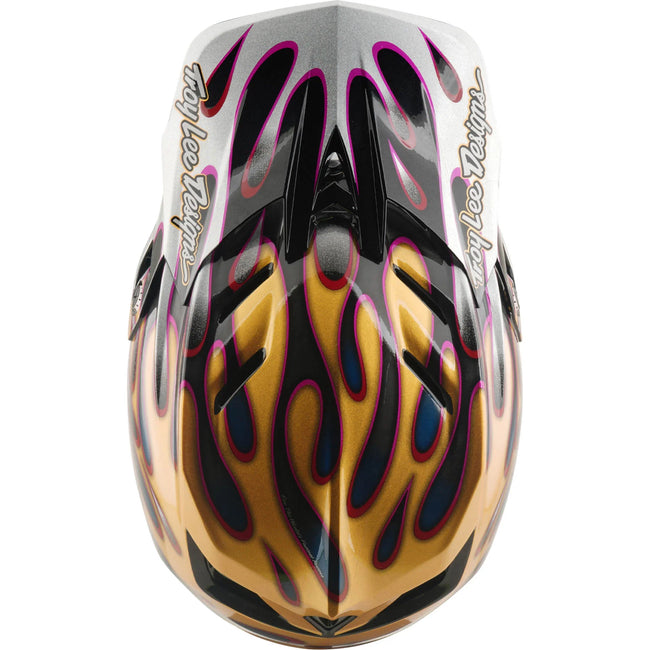 Troy Lee Designs D4 Carbon MIPS BMX Race Helmet-Overspray Gold/Black - 8