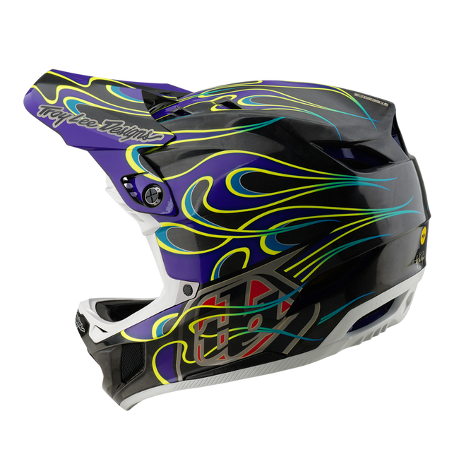 Troy Lee Designs D4 Carbon MIPS BMX Race Helmet-Torched Black/Purple ...