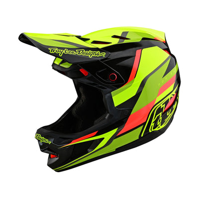 Troy Lee Designs D4 Carbon MIPS BMX Race Helmet-Omega Black/Yellow