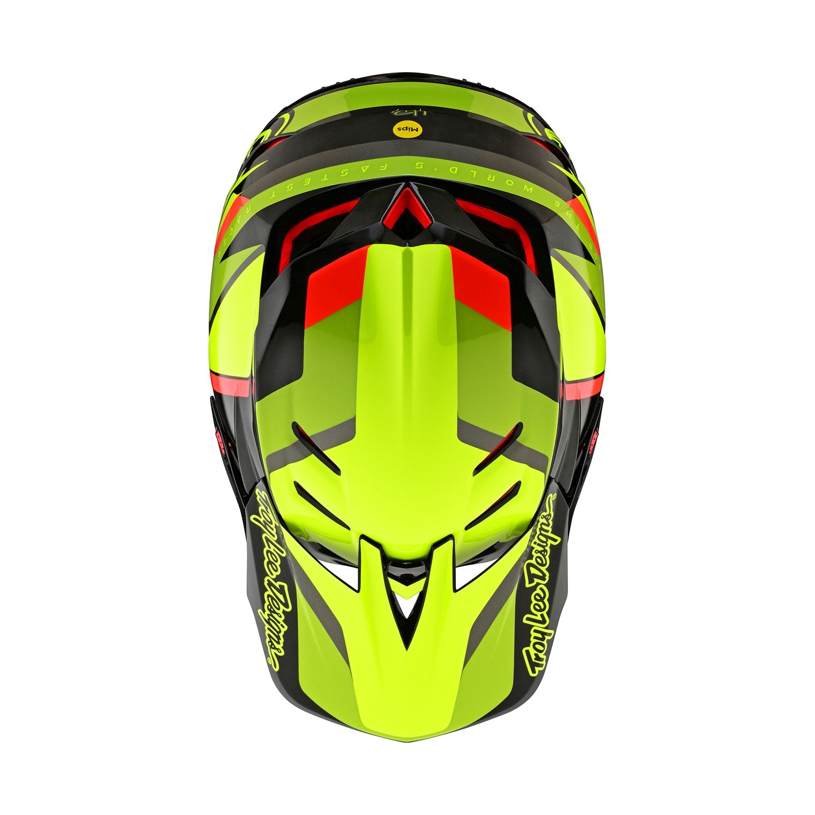 Troy Lee Designs D4 Carbon MIPS BMX Race Helmet-Omega Black/Yellow