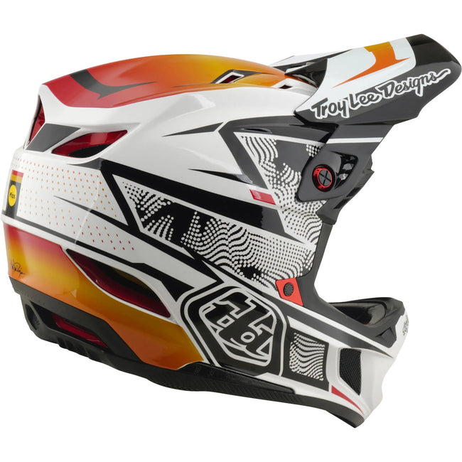 Troy Lee Designs D4 Composite MIPS BMX Race Helmet-Lined Up White - 5