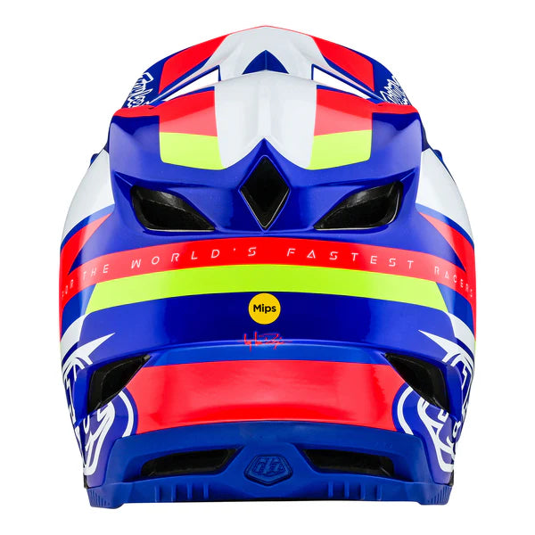 Troy Lee Designs D4 Composite MIPS BMX Race Helmet-Omega White/Blue - 3
