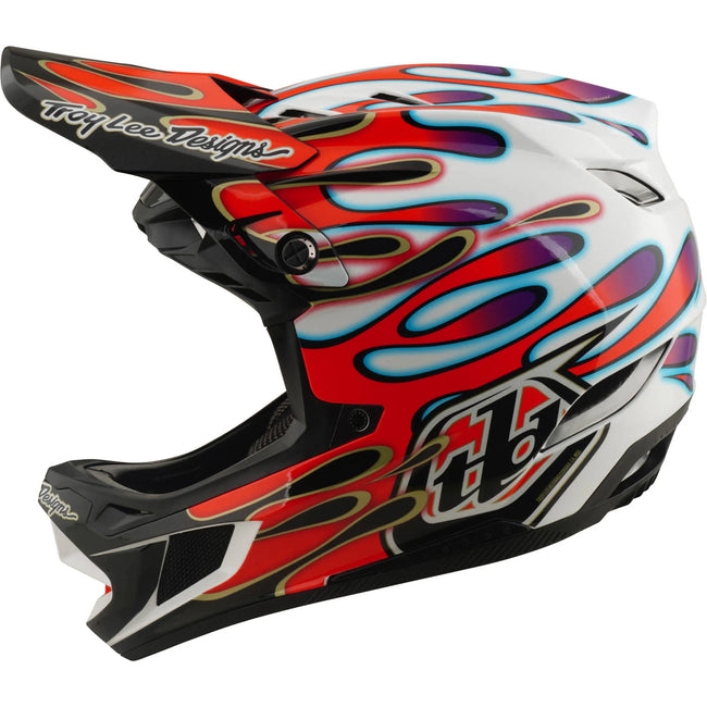 Troy Lee Designs D4 Composite MIPS BMX Race Helmet-Overspray White/Red - 3