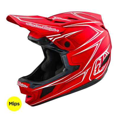 Troy Lee Designs D4 Composite MIPS BMX Race Helmet-Pinned Red