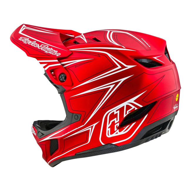 Troy Lee Designs D4 Composite MIPS BMX Race Helmet-Pinned Red - 3