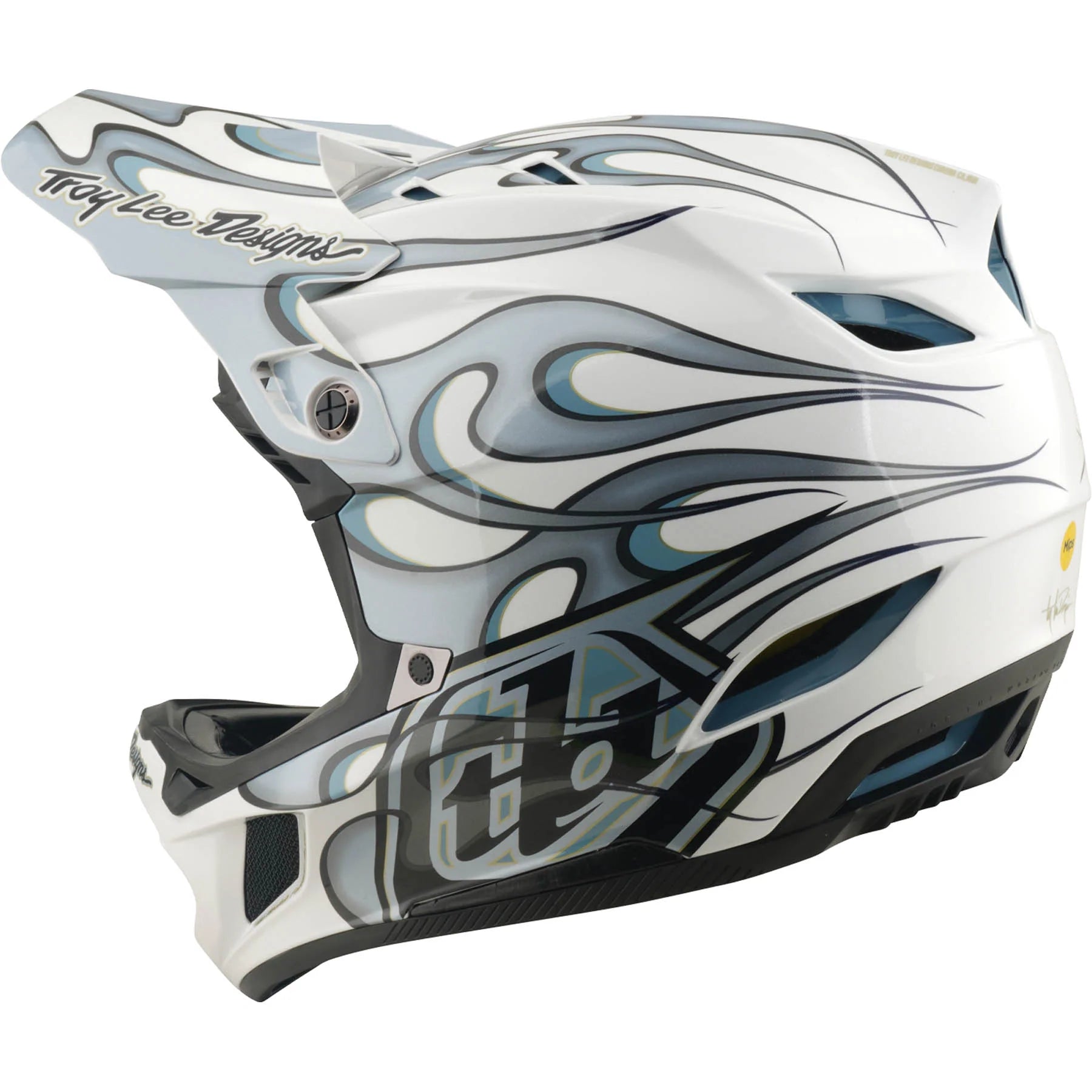 Troy Lee Designs D4 Composite MIPS BMX Race Helmet-Torched White