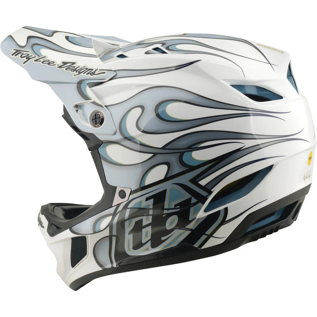Troy Lee Designs D4 Composite MIPS BMX Race Helmet-Torched White/Silver - 2
