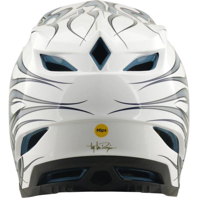 Troy Lee Designs D4 Composite MIPS BMX Race Helmet-Torched White/Silver - 3