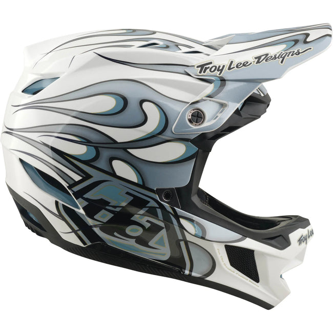 Troy Lee Designs D4 Composite MIPS BMX Race Helmet-Torched White/Silver - 4