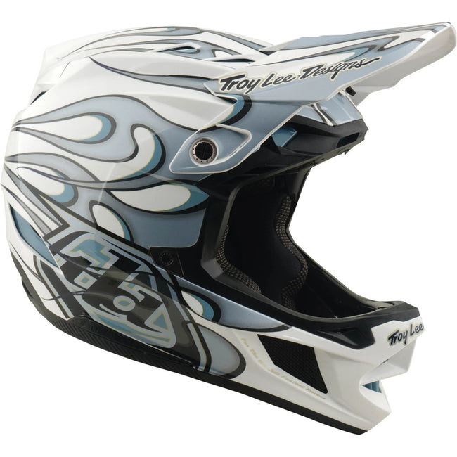 Troy Lee Designs D4 Composite MIPS BMX Race Helmet-Torched White/Silver - 5