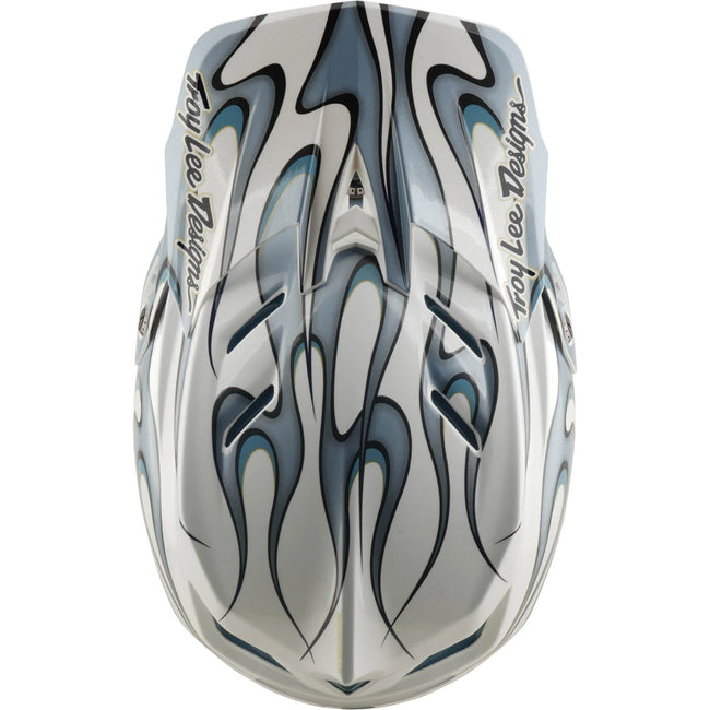 Troy Lee Designs D4 Composite MIPS BMX Race Helmet-Torched White/Silver - 6