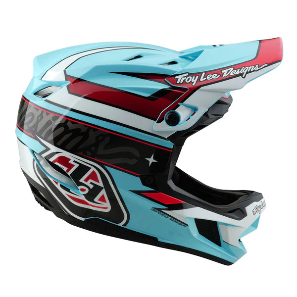 Troy Lee Designs D4 Polyacrylite MIPS BMX Race Helmet-Linear Blue - 2