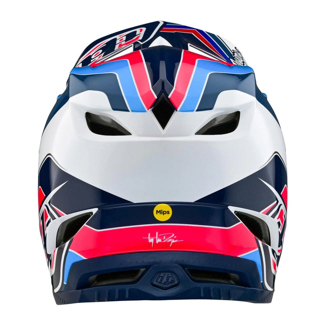 Troy Lee Designs D4 Polyacrylite MIPS BMX Race Helmet-Block Blue/White - 4