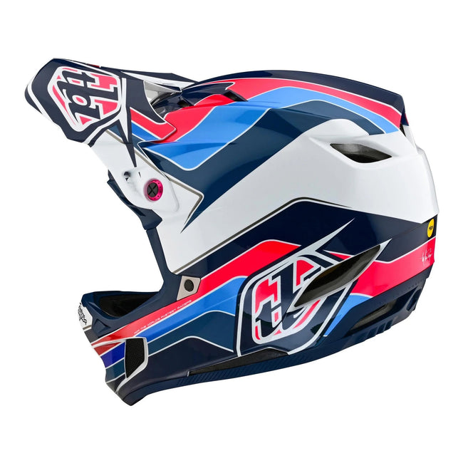 Troy Lee Designs D4 Polyacrylite MIPS BMX Race Helmet-Block Blue/White - 5