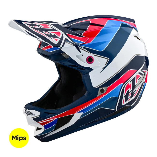 Troy Lee Designs D4 Polyacrylite MIPS BMX Race Helmet-Block Blue/White - 7
