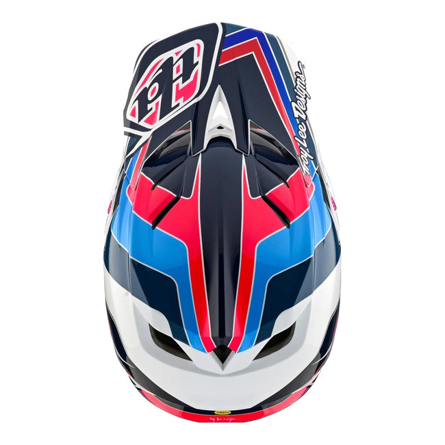 Troy Lee Designs D4 Polyacrylite MIPS BMX Race Helmet-Block Blue/White - 8