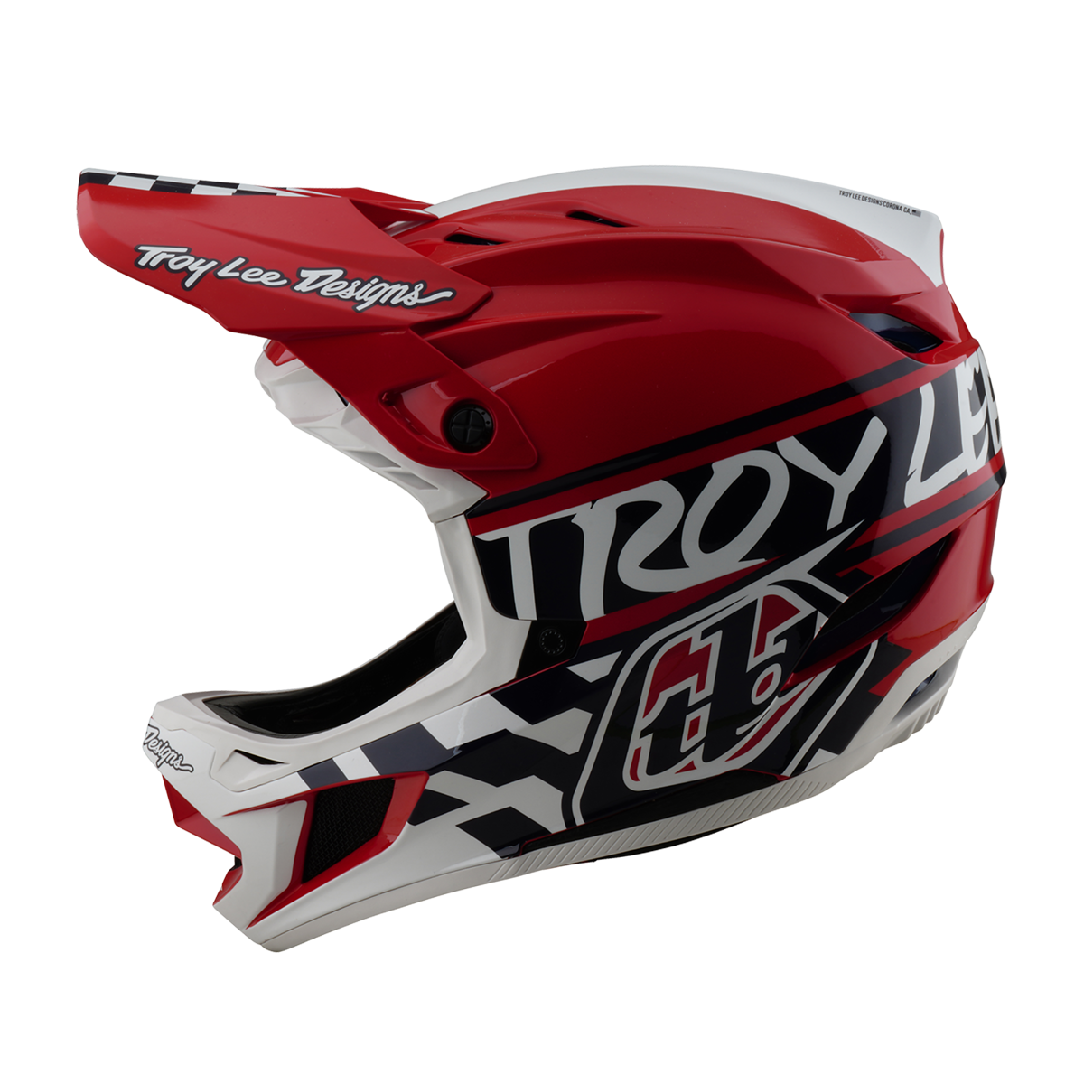 Troy Lee Designs D4 Polyacrylite MIPS BMX Race Helmet-Fifty-White