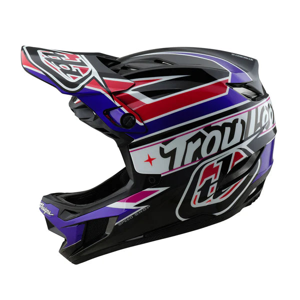 Troy Lee Designs D4 Polyacrylite MIPS BMX Race Helmet-Linear Black