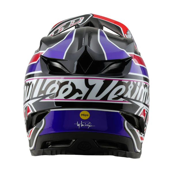 Troy Lee Designs D4 Polyacrylite MIPS BMX Race Helmet-Linear Black - 4