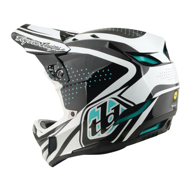 Troy Lee Designs D4 Polyacrylite MIPS BMX Race Helmet-The Line Charcoal/White - 3