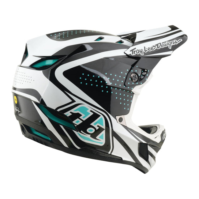 Troy Lee Designs D4 Polyacrylite MIPS BMX Race Helmet-The Line Charcoal/White - 5