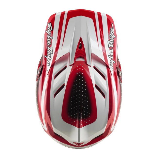 Troy Lee Designs D4 Polyacrylite MIPS BMX Race Helmet-The Line Fire/White - 7