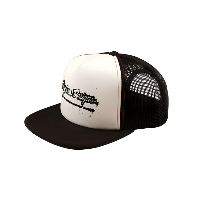 Troy Lee Designs Repeat Trucker Snapback Hat-OSFM-Black/White - 1
