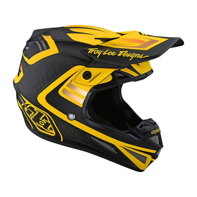 Troy Lee Designs SE4 Carbon Flash BMX Race Helmet-Black/Yellow